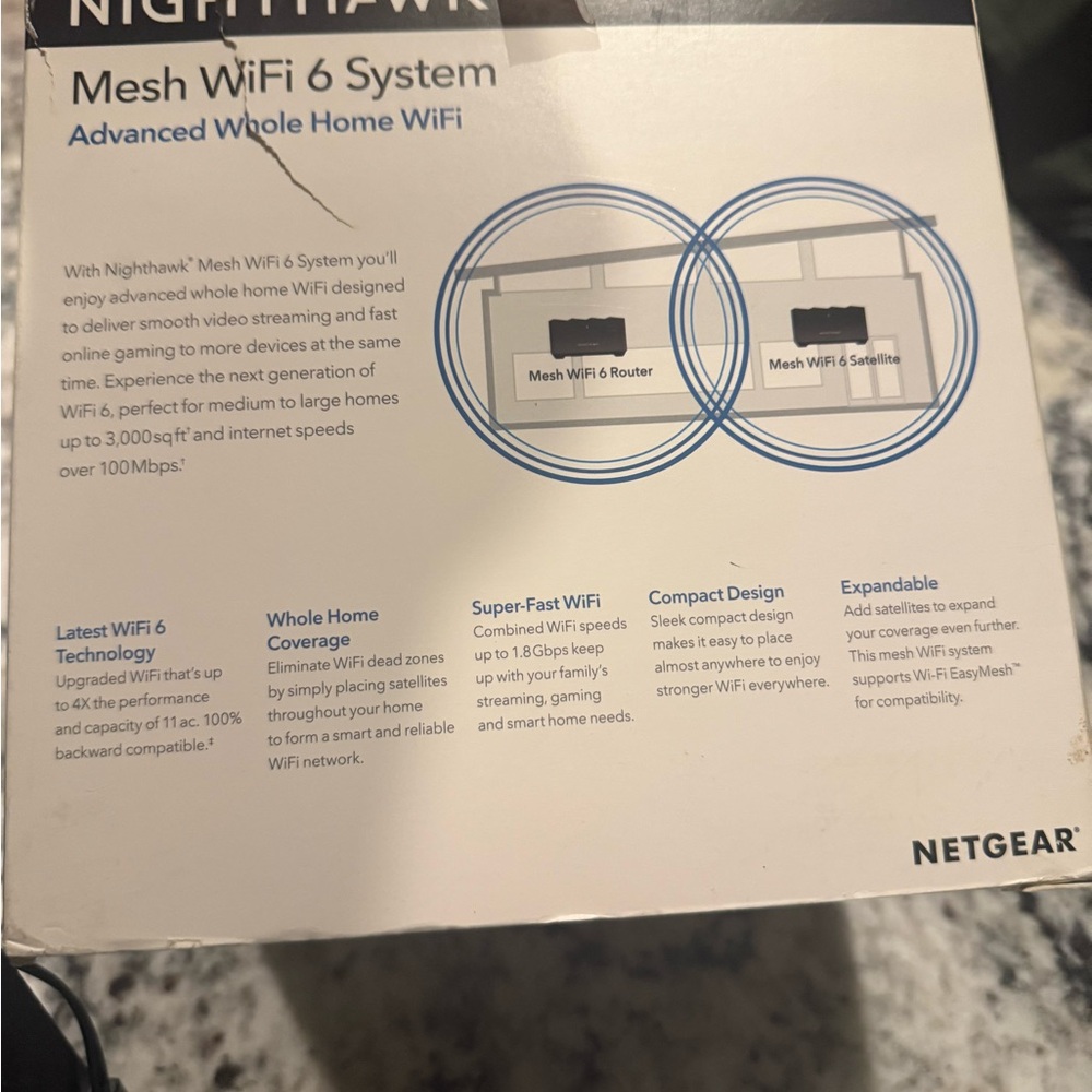 Used Netgear Mesh WiFi 6 Router and Satellite. - Picture 3 of 9